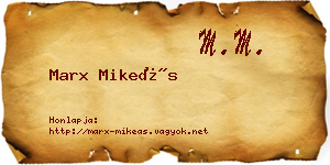 Marx Mikeás névjegykártya